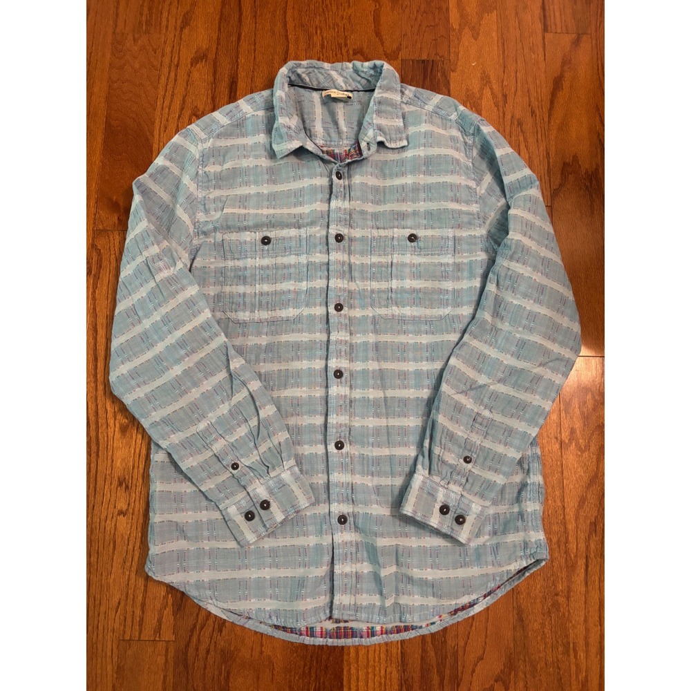 Carbon 2 Cobalt Blue and Rainbow Button Down Size MT